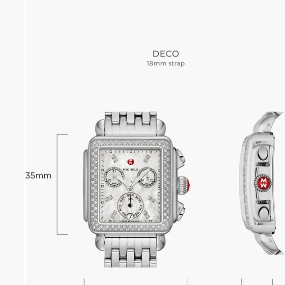 Michele Deco Diamond Chronograph Watch - Picture 8 of 8